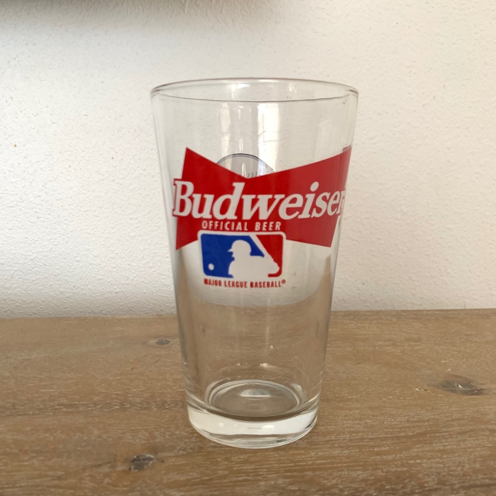 Budweiser San Francisco Giants MLB Official Beer Pint Glass Clear Red Orange